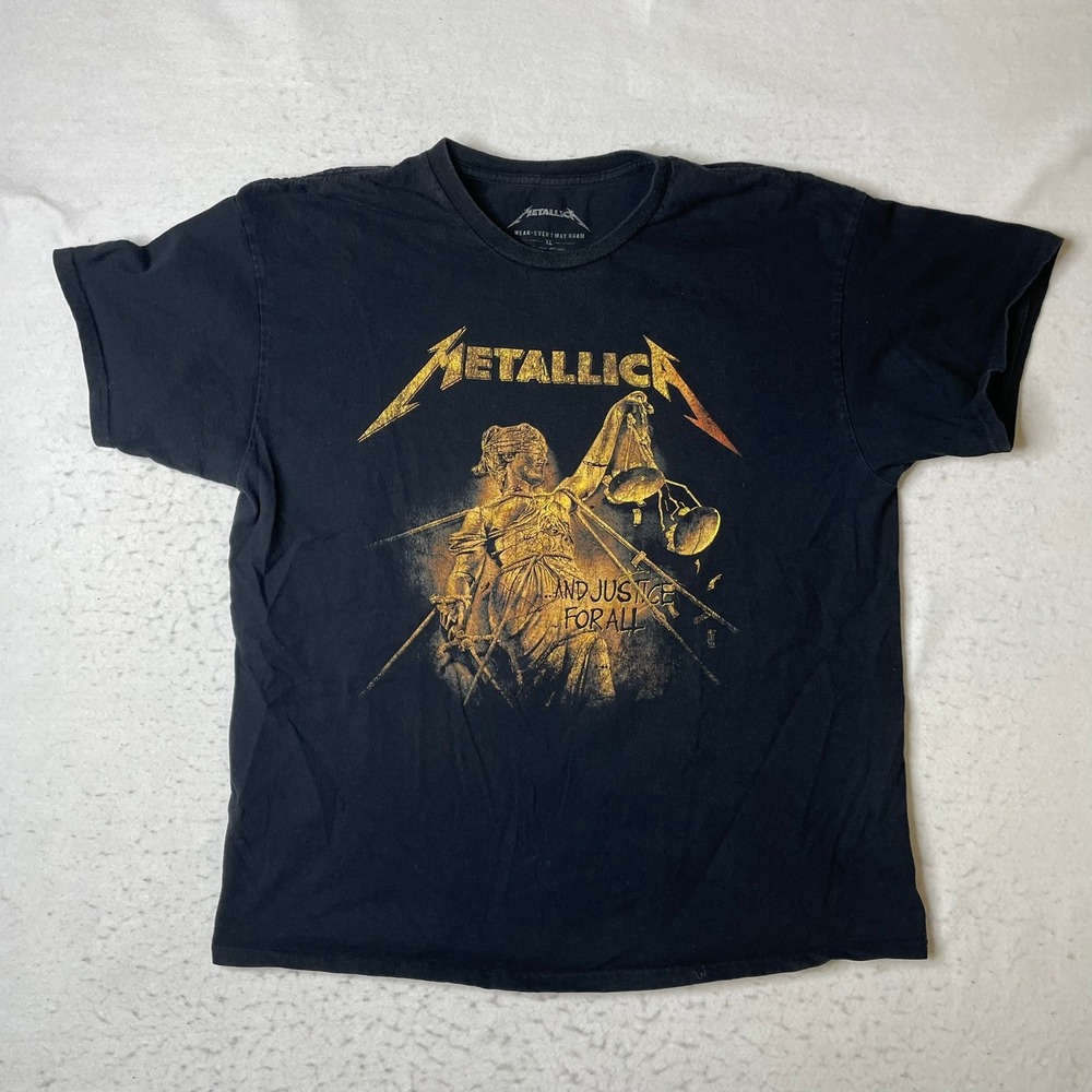 Metallica T Shirt Mens XL Black Justice For All Graphic Band Tee‎ Short Sleeve